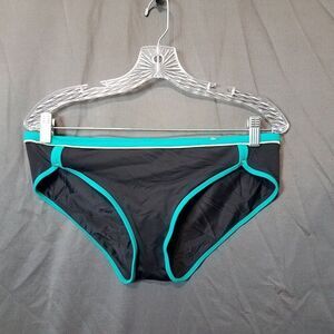 Danskin Now Black Green Bikini Bottom Swimming Suit Bottom Only Medium (8-10)